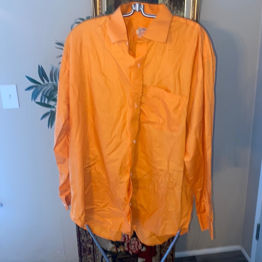 Orange Giorgio Armani Button High End Dress Shirt Sz 15